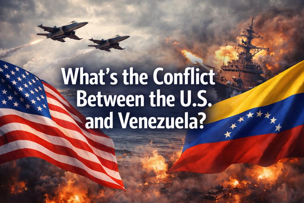 Venezuela conflict Russia showing military tensions between the United States and Venezuela in 2026