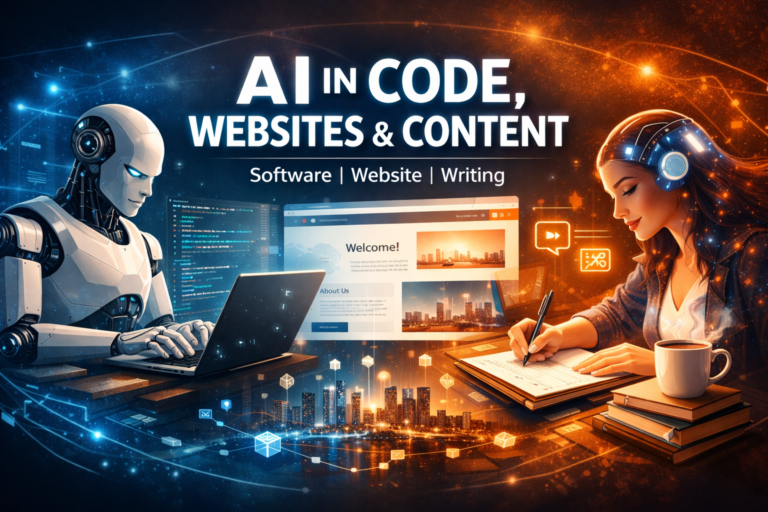Artificial Intelligence in Coding and Website Development illustration